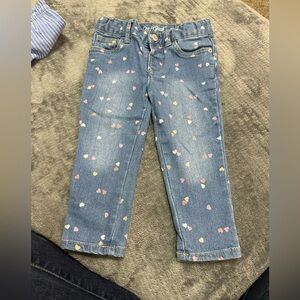 Heart Print Kids Denim Jeans